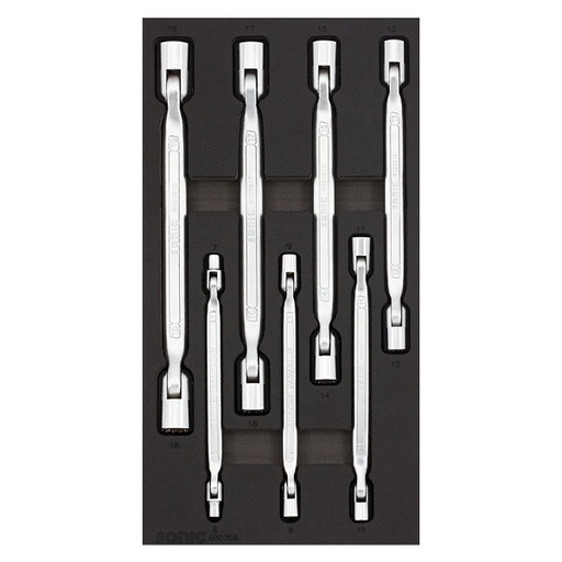 [600708] Sonic Swivel Head Wrench Set for Trolleys 7pcs