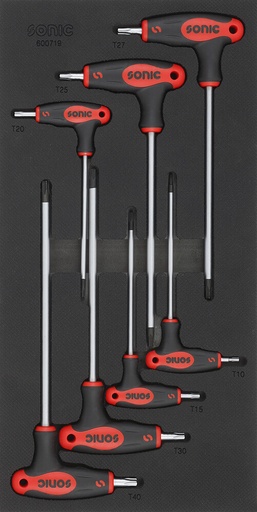 [600719] Tool set for tool trolleys, T-handle TORX keys (7 pcs) (600719, SONIC)