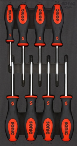 [600824] TORX atsuktuvų rinkinys vežimėlio dėkle SFS-S, 8 vnt. (600824, SONIC)