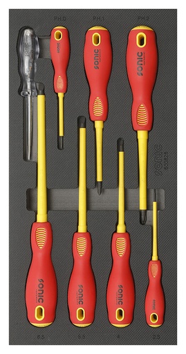 [600826] Tool trolley insert set, VDE screwdrivers (8 pcs) (600826, SONIC)