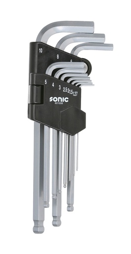 [601006] Sonic ilgų šešiabriaunių raktų rinkinys 10 vnt. metrinis (601006, SONIC)