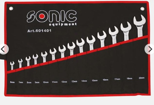 [601401] Sonic Combination Wrench Set in Pouch 14pcs