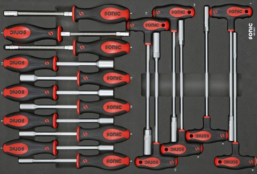 [601807] Tool set for tool trolleys – nut drivers 6–13 mm (18 pcs) (601807, SONIC)