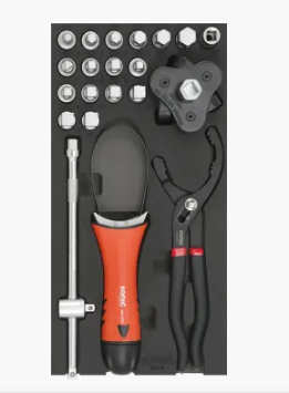 [602205] Įrankių komplektas į vežimėlius, Alyvos filtrų keitimo rinkinys 22vnt., Sonic Equipment, 602205