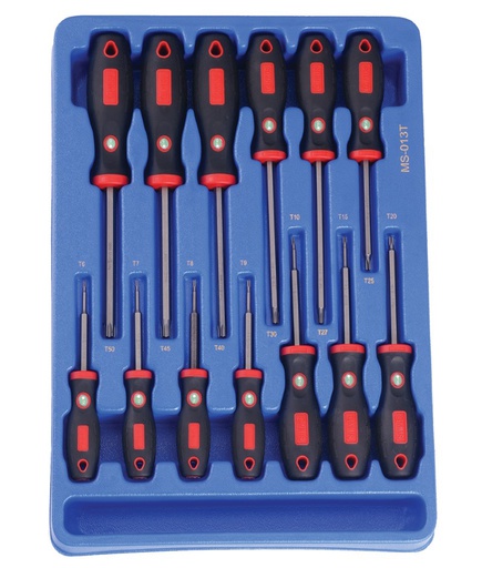 [MS-013T] TORX skrūvgriežu komplekts, 13 gab., GENIUS TOOLS (MS-013T, GENIUS)