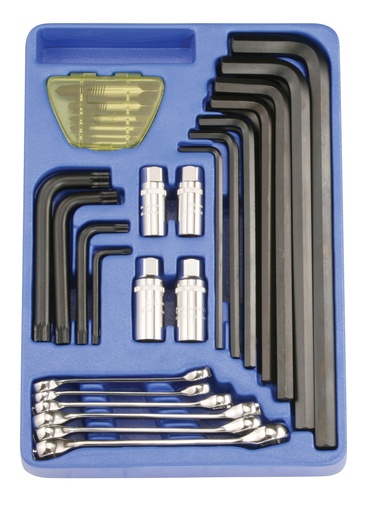 [MS-035M] Flare nut and L-shaped key wrench set, 35 pcs, GENIUS TOOLS (MS-035M, GENIUS)