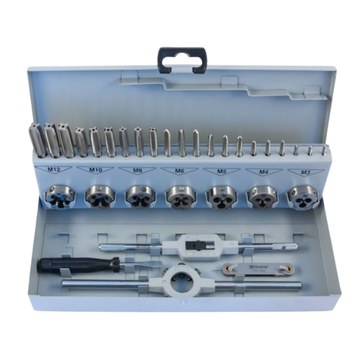 [MTDS32] Sriegiklių ir sriegpjovių komplektas 32 vnt., M3-M12 HSS-G (MTDS32, THORVIK)
