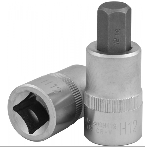 [S09H412] Galvutė su šešiabriauniu (HEX) antgaliu 1/2", dydis: H12 (S09H412, JONNESWAY)