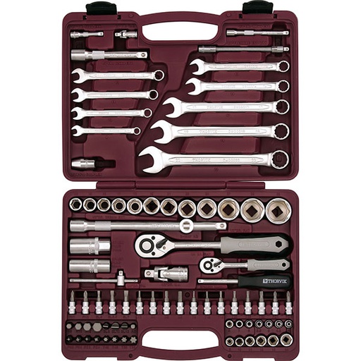 [UTS0082] Instrumentu komplekts 1/4"+1/2" DR, 82 gab. (UTS0082, THORVIK)