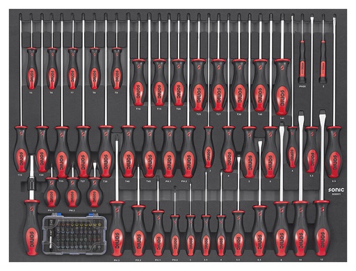 [608801] Screwdriver and Bit Set SFS-XL, 88 pcs (608801, SONIC)