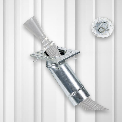 [PZS-140] Grīdas izplūdes gāzu nosūkšanas šahta Ø140 mm ar līkumu zem grīdas, 350×350 mm (PZS-140, FILCAR)