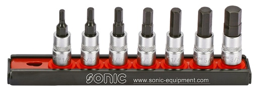 [100702] 1/4 socket set with hex bits (7 pcs) (100702, SONIC)