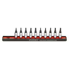 [101004] Bit socket set 1/4" TX on rail 10-pcs.