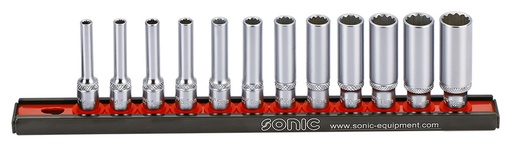 [101202] 1/4 long 12-point socket set (12pcs) (101202, SONIC)