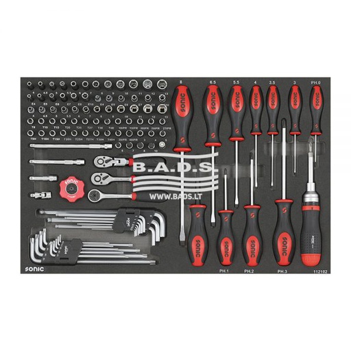 [112102] Tool trolley insert 121 pcs. SONIC 112102