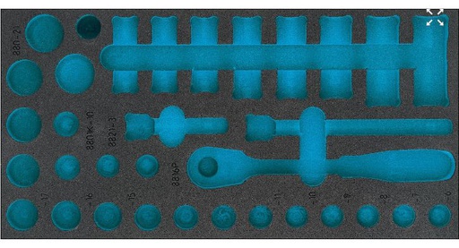 [163-483L] Empty tool tray (163-483L, HAZET)