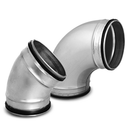 [AL100-90] Alkūnė su tarpinėmis, 90°, štampuoto plieno, 100 mm (AL100-90)