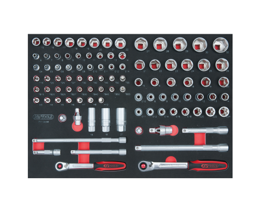 [711.0098] Įrankių komplektas į vėžimėlį 98vnt.