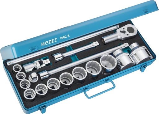 [1002Z] Muciņu komplekts 3/4 collas, 18 daļas, 22–60 mm (1002Z, HAZET)