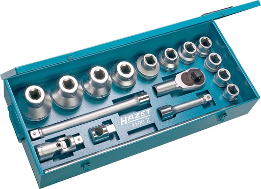 [1100Z] Uzgriežņu galviņu komplekts 1 colla 12-stūru 17 gab. (1100Z, HAZET)
