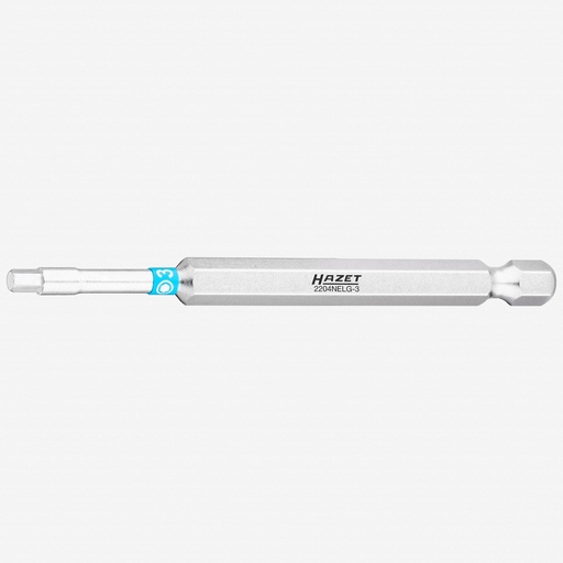 [2204NELG-3] Screwdriver bit, 1/4″ (6.3 mm) hex, one-piece (2204NELG-3, HAZET)