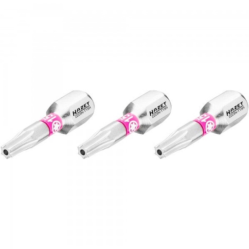 [2223N-T15H/3] Atsuktuvo antgalis, žvaigždinis Torx Tamper T15 (apsauginis, su skylute), 1/4″ (6,3 mm) šešiabriaunis (2223N-T15H/3, HAZET)