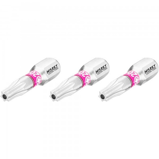 [2223N-T20H/3] Skrūvgrieža uzgalis, Torx Tamper T20 (drošības), 1/4″ (6,3 mm) sešstūra (2223N-T20H/3, HAZET)