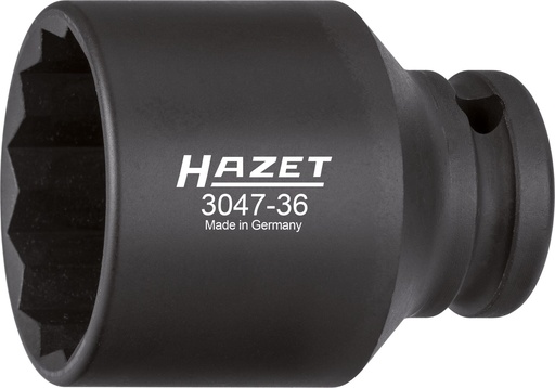 [3047-36] Smūginė galvutė 1/2 col. 36 mm dvylikabriaunė (3047-36, HAZET)