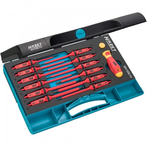 [804VDE/14] Screwdriver set with protective insulation, 14 pieces (804VDE/14, HAZET)
