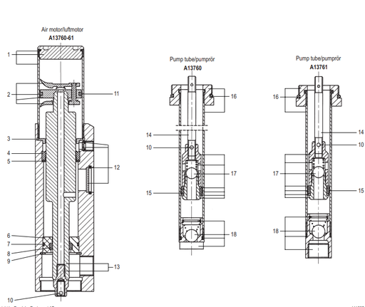 [1538649] Repair parts kit for 3:1 pneumatic pumps (1538649, EUROLUBE)