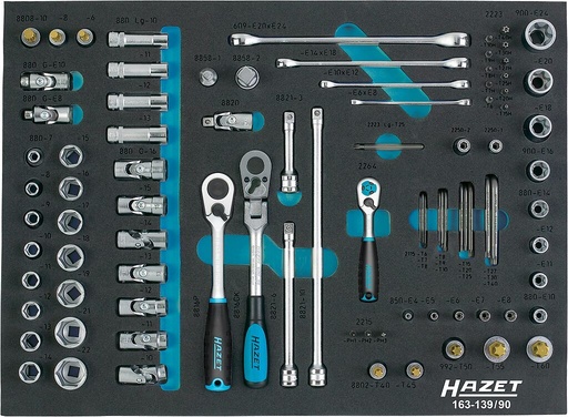 [163-139/90] Tool trolley module – TORX and hex sockets 90-pcs (163-139/90, HAZET)