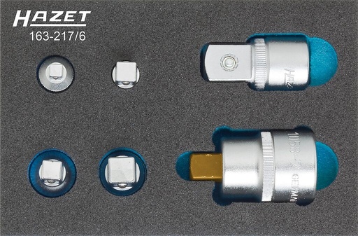 [163-217/6] Adapter set for trolleys, 6 pieces (1/4"–3/8"–1/2"–3/4") (163-217/6, HAZET)