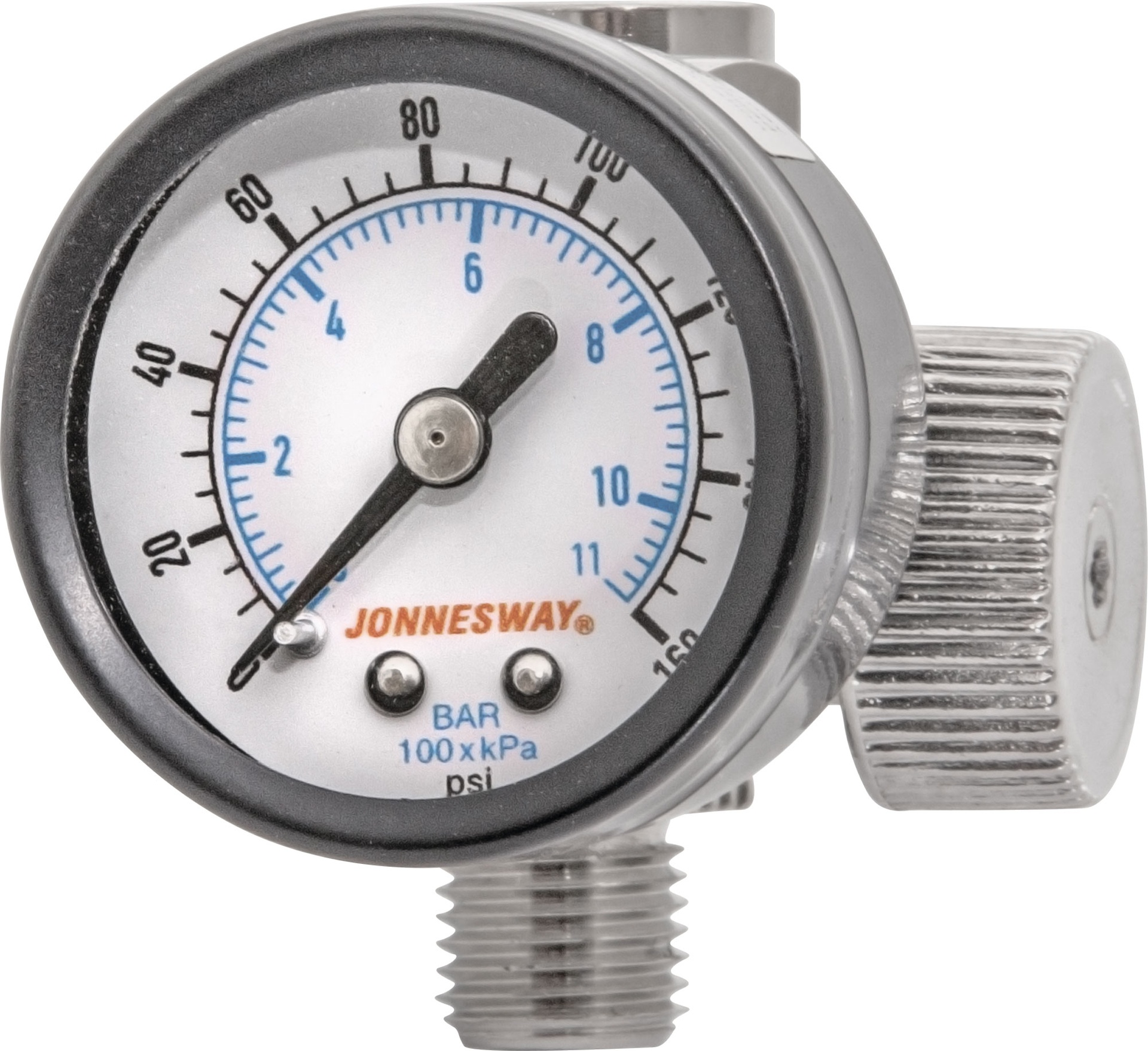 Oro reguliatorius su slėgio matuokliu iki 160 PSI (ACC-3806R, JONNESWAY)