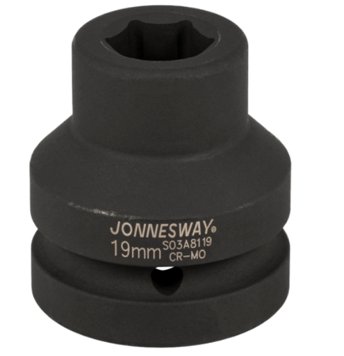 [S03A8119] Smūginė galvutė šešiakampė 1'' DR 19mm, S03A8119, Jonnesway