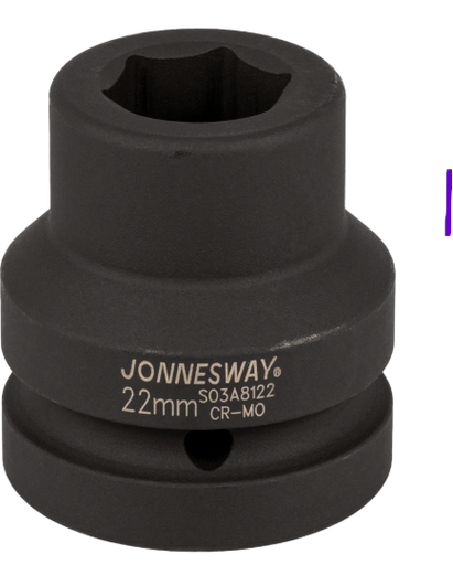 [S03A8122] 1"DR. 6PT IMPACT SOCKET SIZE: 22MM