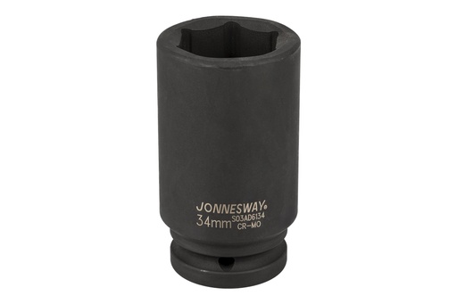 [S03AD6134] 3/4"DR 6PT FLANK DEEP IMPACT SOCKET, SIZE: 34MM (S03AD6134, JONNESWAY)