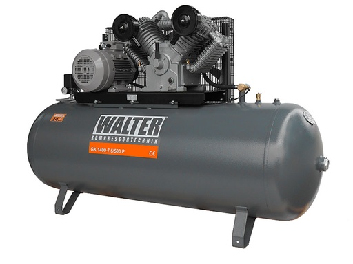 [GK 1400-7,5/500 P] Piston air compressor 1400 l/min, 7.5 kW, 500 L (GK 1400-7,5/500 P, WALTER)