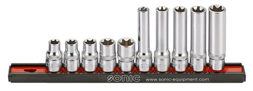 [201002] 3/8" E-tipa galvu komplekts, 10 gab. (201002, SONIC)