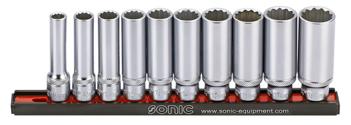 [201010] Sonic 3/8" ilgų 12-briaunių galvučių rinkinys 10 vnt. (201010, SONIC)
