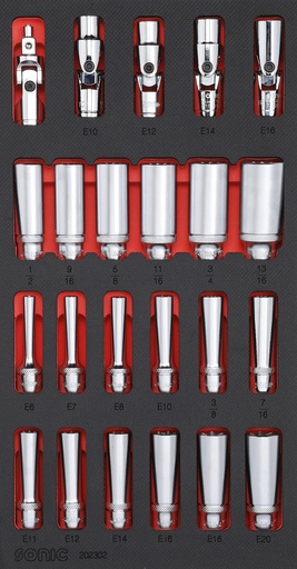 [202302] Tool trolley insert set (SAE) (23 pcs) (202302, SONIC)