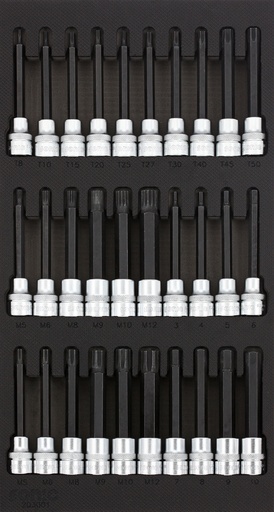 [203001] Tool set for tool trolleys – 3/8 inch long bit sockets (30 pcs) (203001, SONIC)