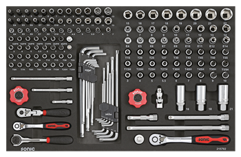 [215702] Įrankių komplektas į vežimėlius, 157 vnt., 215702, SONIC EQUIPMENT 