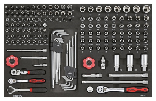 [215702] Kombinētais instrumentu komplekts 1/4" un 3/8" SFS-M, 157 gab., Sonic Equipment (215702, SONIC)