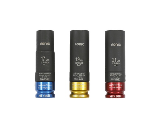 [300303] Griezes momentu ierobežojošu trieciena galviņu komplekts 1/2" (17/19/21 mm) (300303, SONIC)
