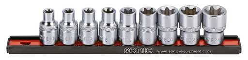 [300902] Flank socket 1/2 in. TX-E on rail 9-pcs. (300902, SONIC)