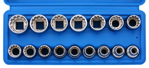 [301601] Universālo (multi-grip) uzgriežņu komplekts 1/2", 16 gab., 8–24 mm (301601, SONIC)