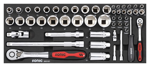 [305101] Socket Set for Tool Box (51 pcs) (305101, SONIC)