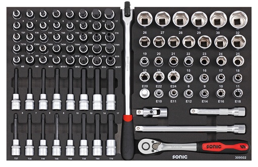 [309502] Kombinētais instrumentu komplekts ratiņiem 1/2" SFS-M, 95 gab., Sonic Equipment (309502, SONIC)