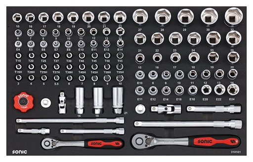 [310101] Instrumentu komplekts ratiņiem, 101 gab. (310101, SONIC)