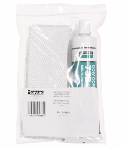 [053854] Set of 5 GYSDUCTION protective glass inductor covers and glue (053854, GYS)